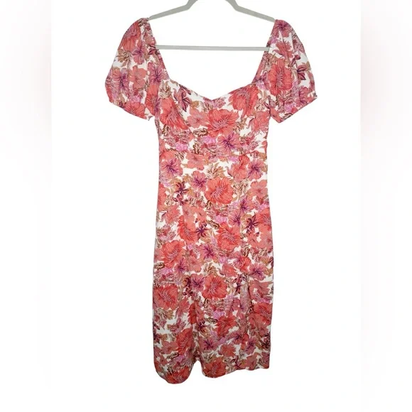 HELLO MOLLY Samba Tonight Midi Dress Pink Floral Size Small 4 US - Picture 2 of 11